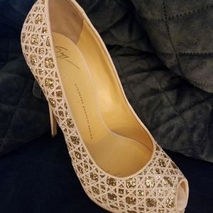 Giuseppe Zanotti Pink Glitter platform Stillettos